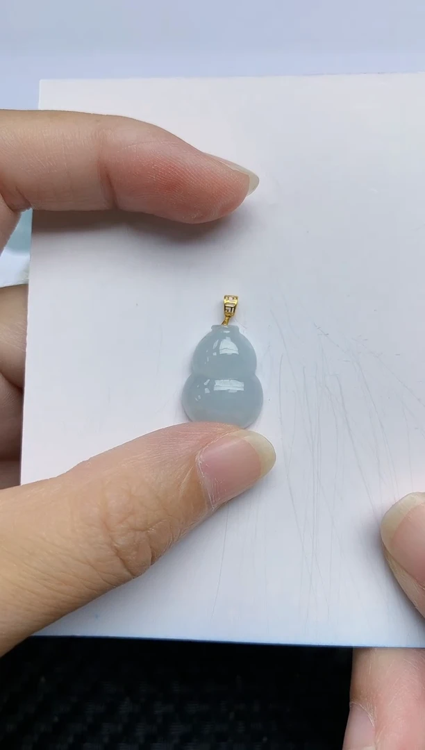 翡翠18K金镶嵌颈饰天然翡翠A货