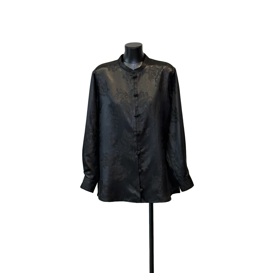 「利琪高订」国风静夜气质暗纹提花轻奢时尚百搭衬衫A5988