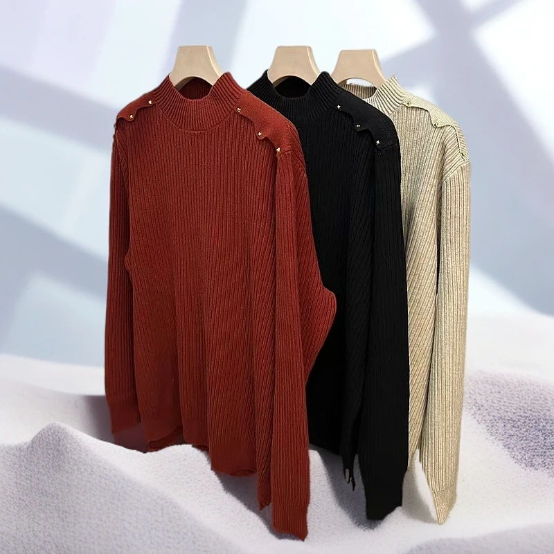 2024新年款7876半高领针织毛衣