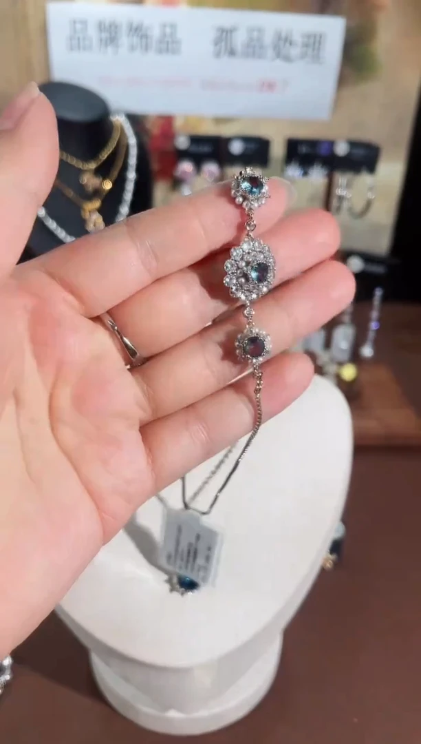 合金925银锆石手链7133