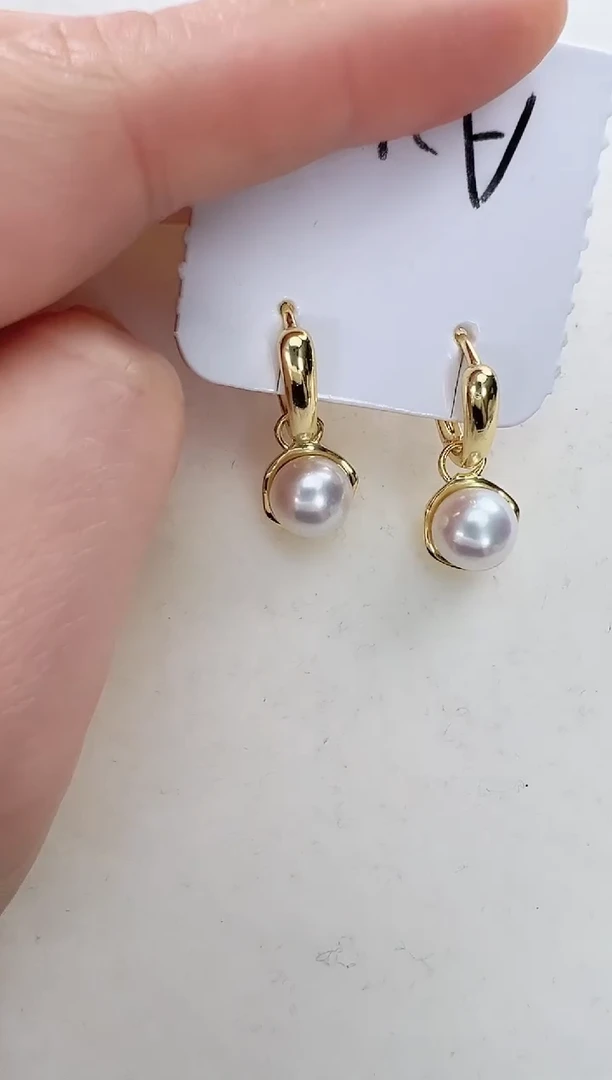 【闪购商品】淡水珍珠耳饰合金金色耳扣
