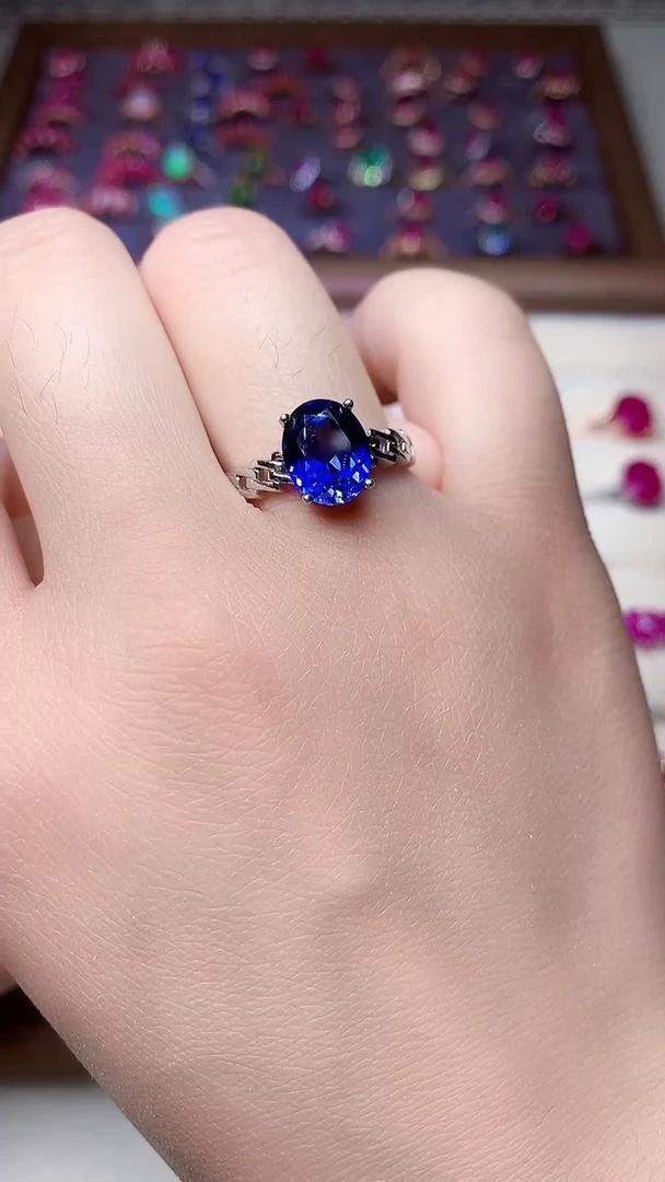 【闪购商品】蓝宝石戒指银S925镶嵌000