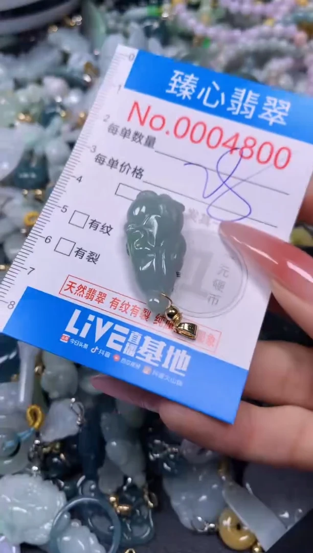 【闪购商品】翡翠颈饰未镶嵌含绳0004800