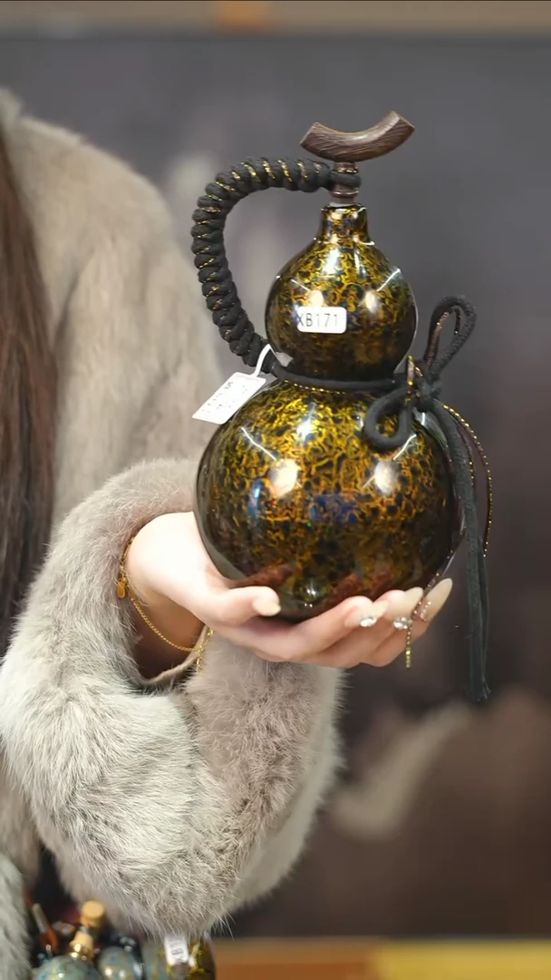 【闪购商品】XB171漆艺酒葫芦不包手串及旋转底座