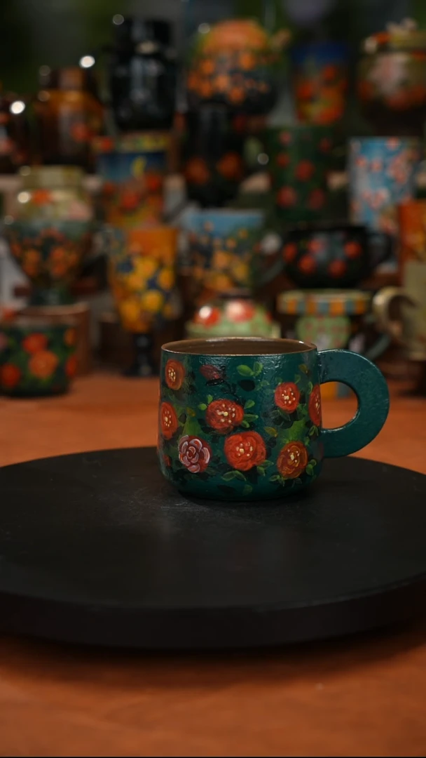 紫砂油画釉 下彩手绘