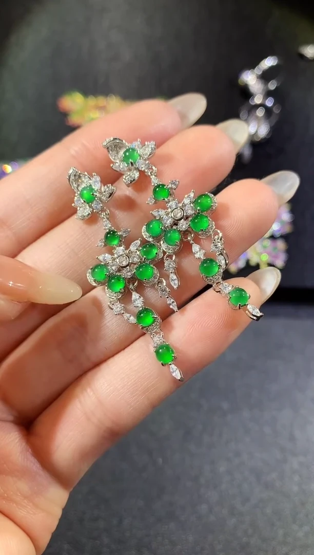 【闪购商品】翡翠耳饰银S925镶嵌211-耳饰（多样性发货一件