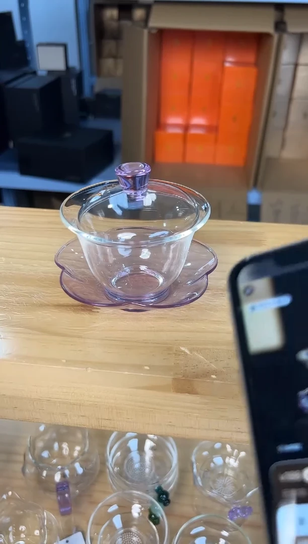 禾器 咏荷盖碗 浅紫