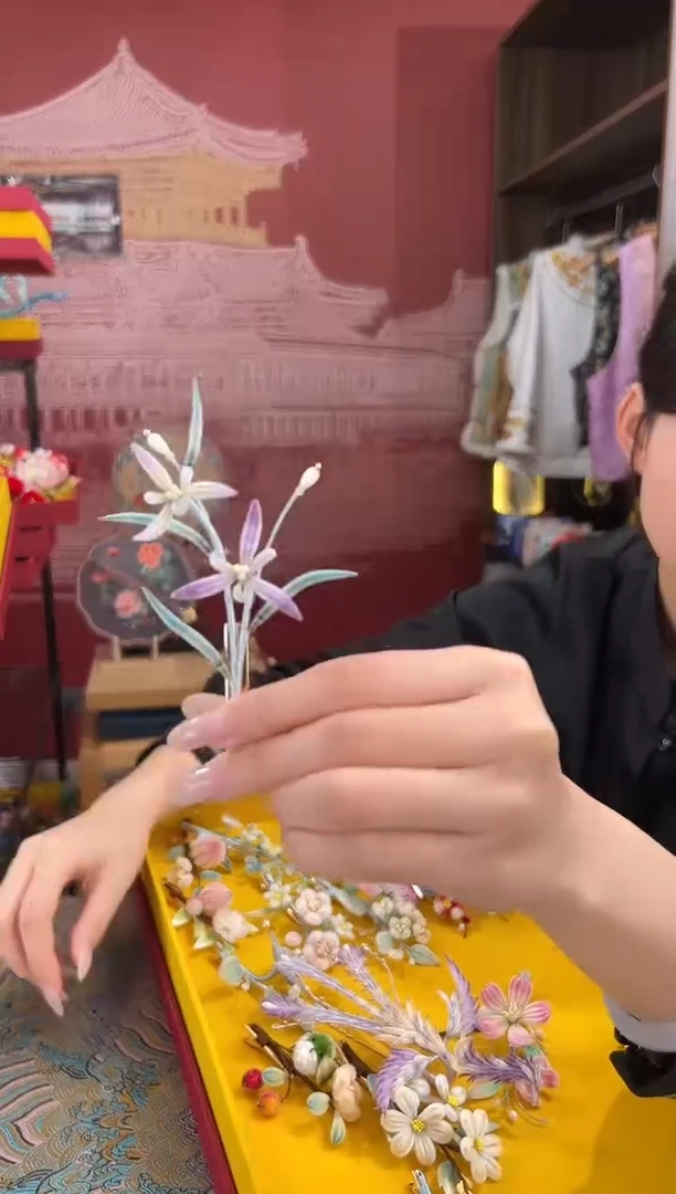 【闪购商品】刺绣非遗绒花（发饰）