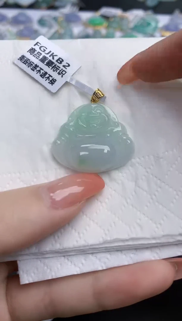 【闪购商品】翡翠颈饰18K金镶嵌天然缅甸翡翠A货