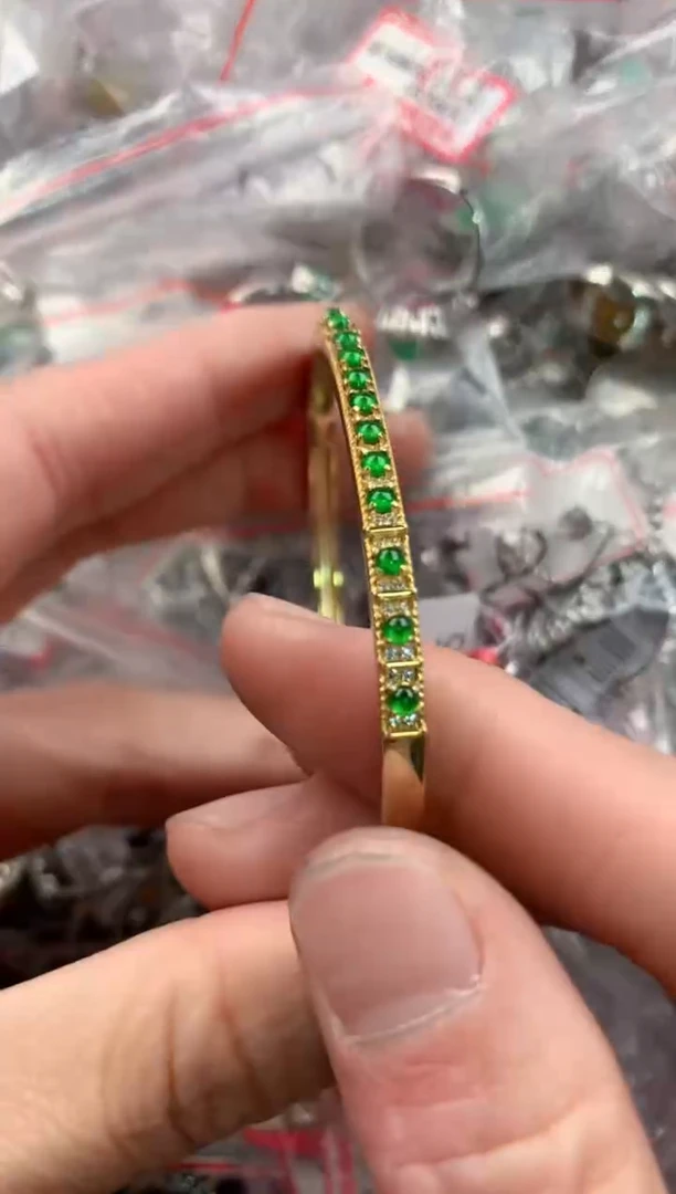 银S925镶嵌戒指翡翠555   3