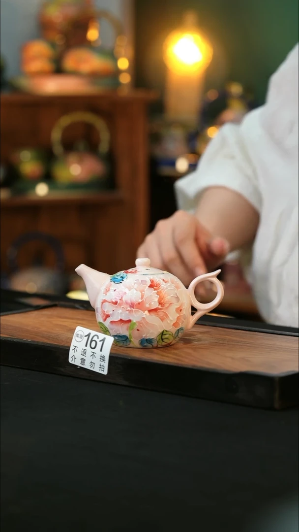 杯手绘心瓷陶瓷浮力大瑕疵