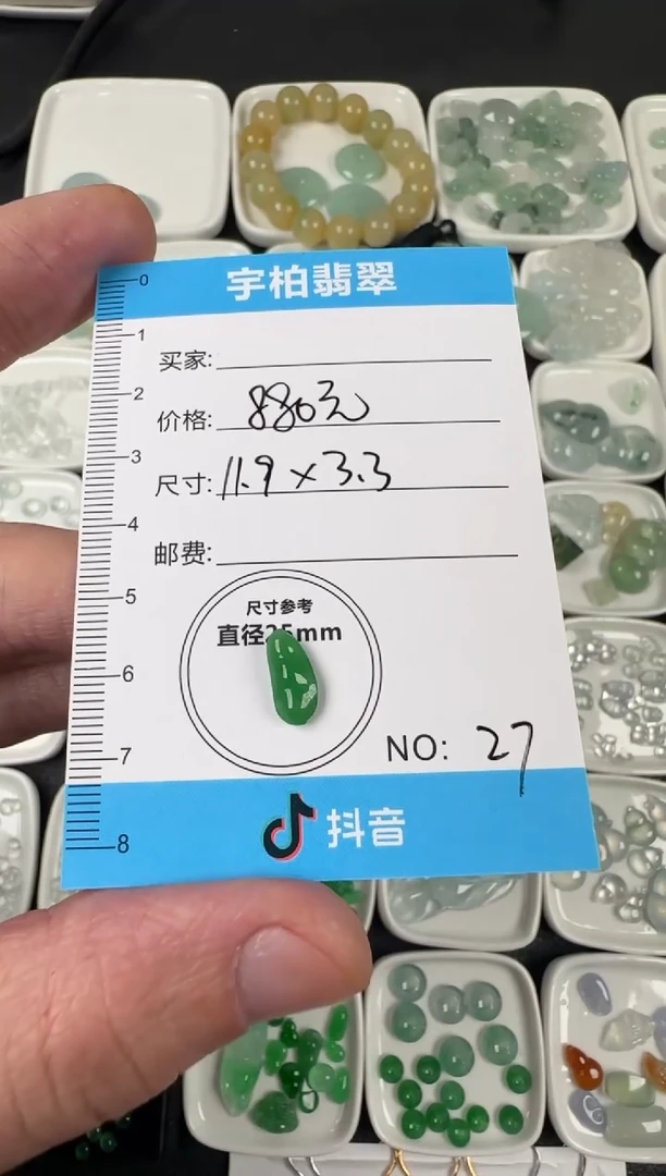 未镶嵌定制翡翠天然A货翡翠+豆子027