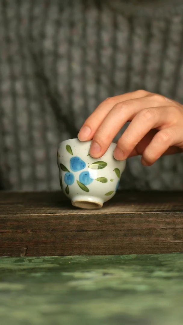 陶瓷青诗集手工手绘瓷器