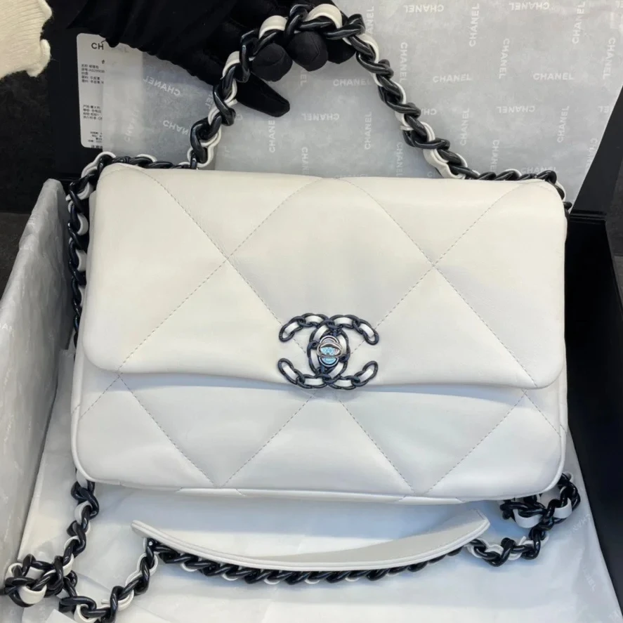 95新 Chanel/香奈儿 【双双特价】19BAG 口盖包 小号 芯片