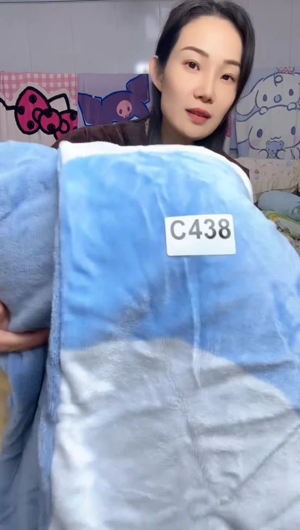 牛奶绒劉*憨438瑕疵被罩枕套三件