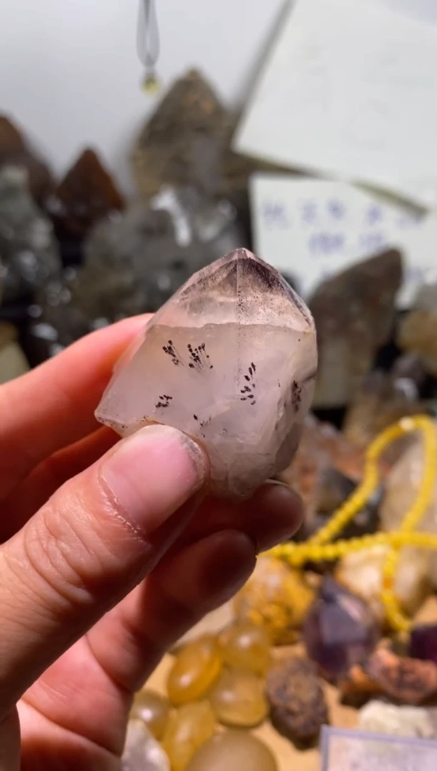 水晶珠宝半成品未镶嵌105号发晶毒液隐山花园