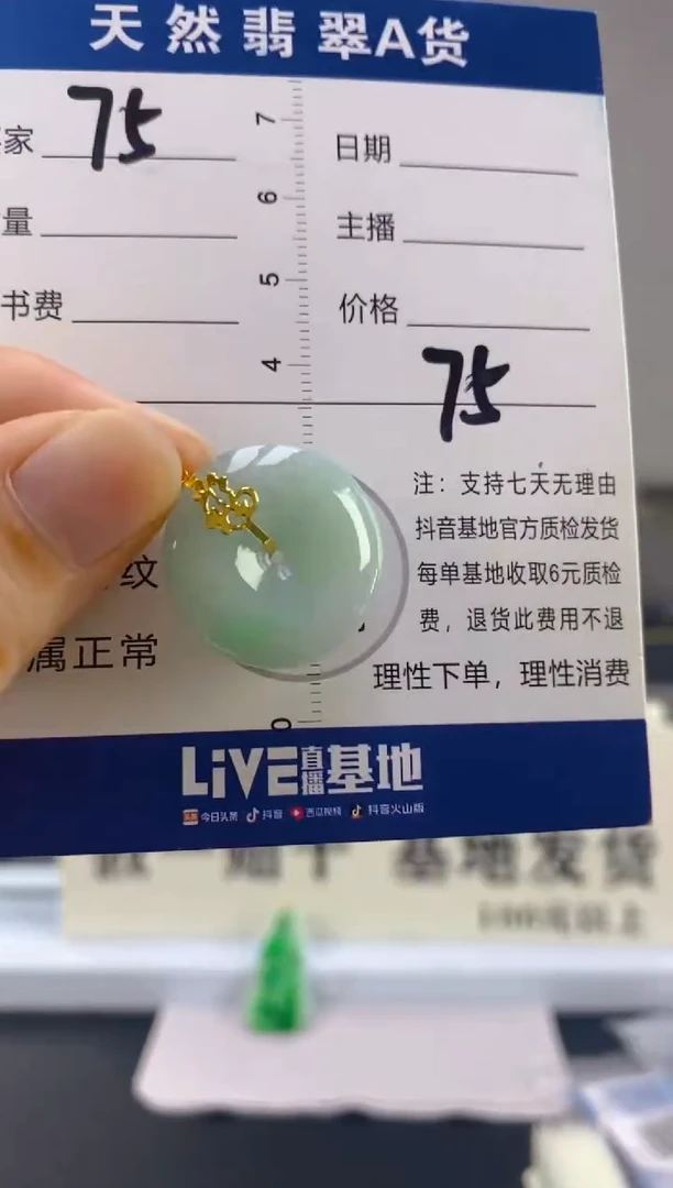 【闪购商品】翡翠颈饰18K金镶嵌天然A货翡翠