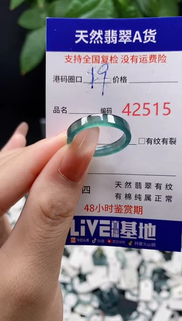 翡翠戒指未镶嵌天然翡翠戒圈2515