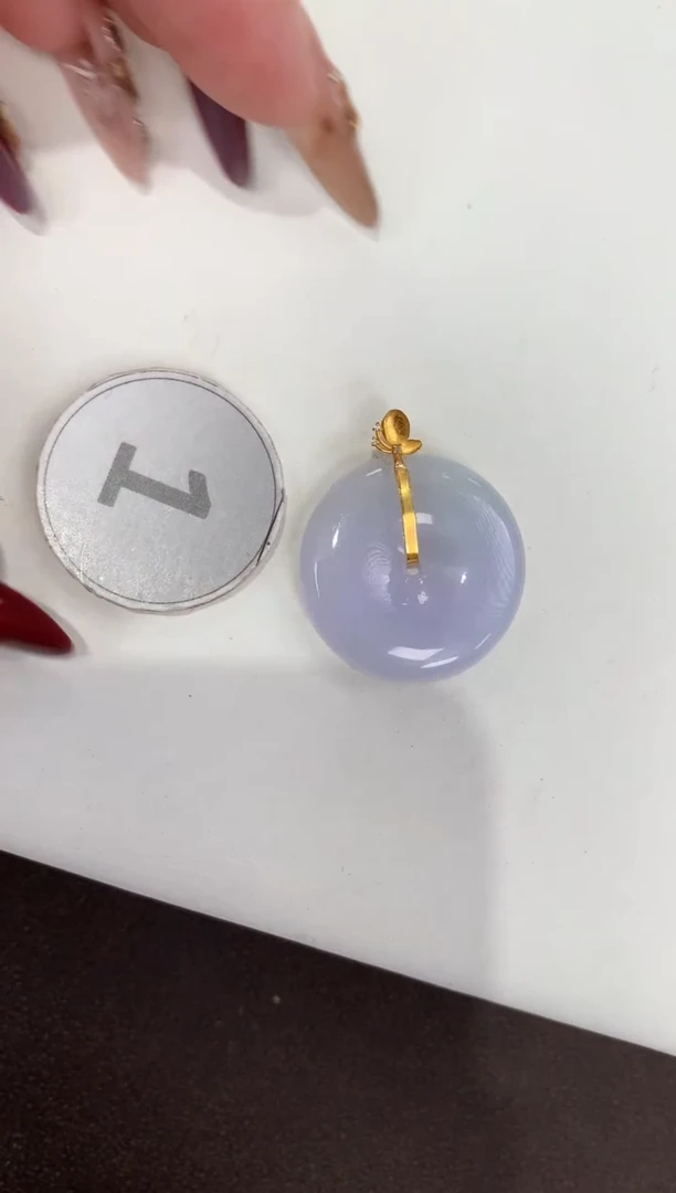 颈饰18K金镶嵌翡翠天然缅甸a货翡翠