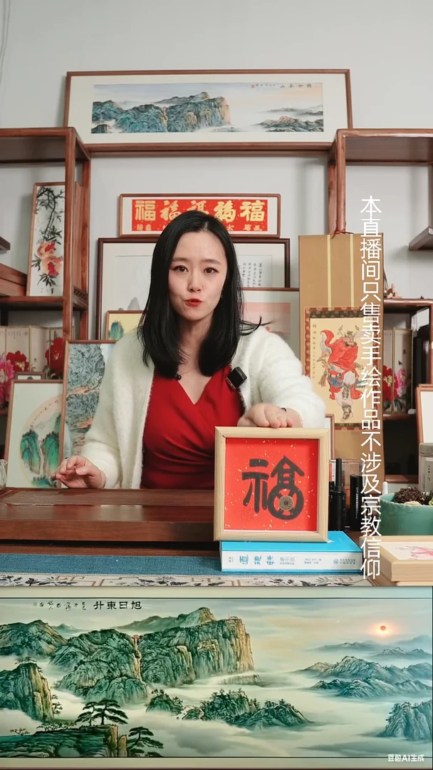 书法铜钱福~小摆台