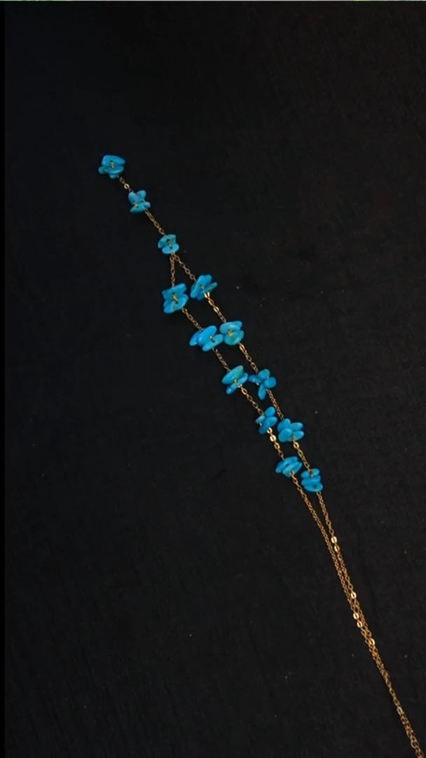 银S925镶嵌绿松石项链发货一件