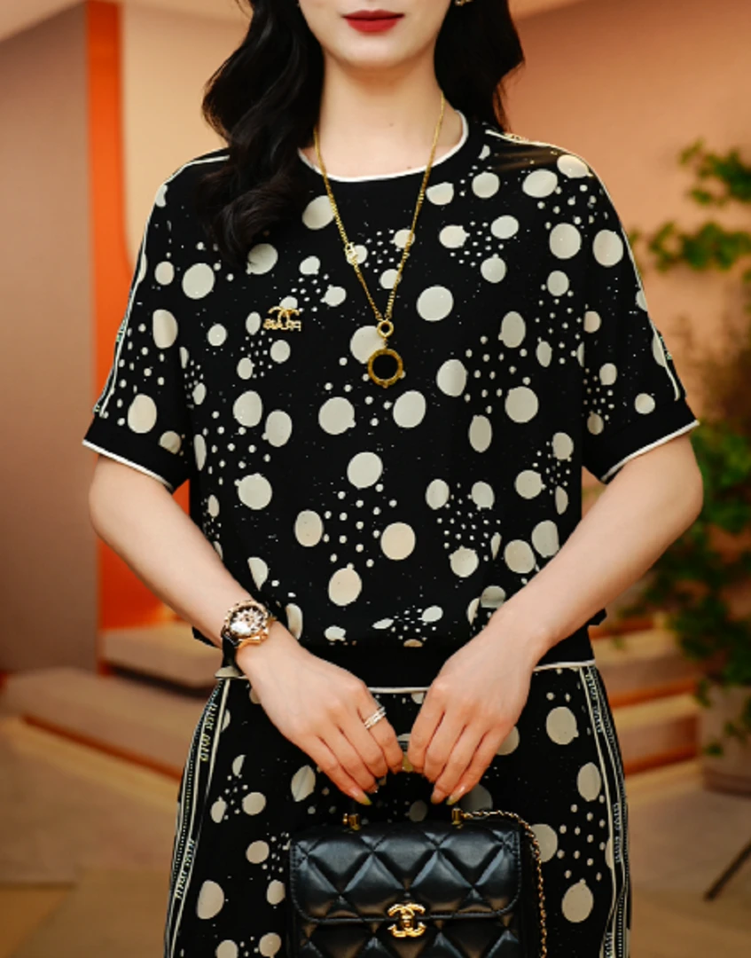 趣味波点-新款2025时尚舒适百搭减龄优雅轻奢气质套装