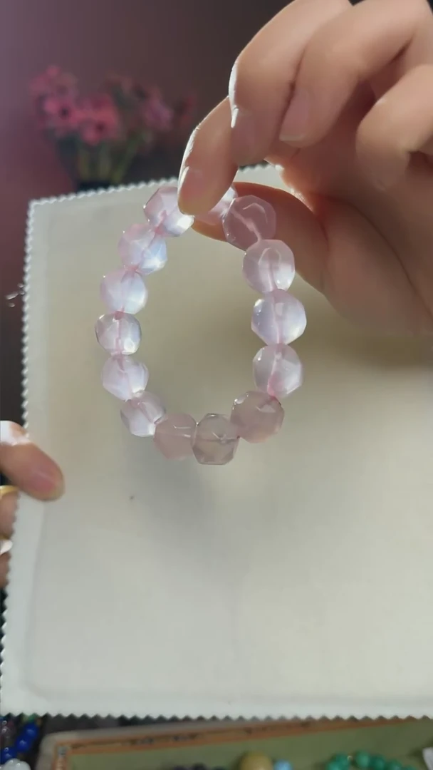 【闪购商品】水晶手串未镶嵌天然莫桑比克粉水晶手串