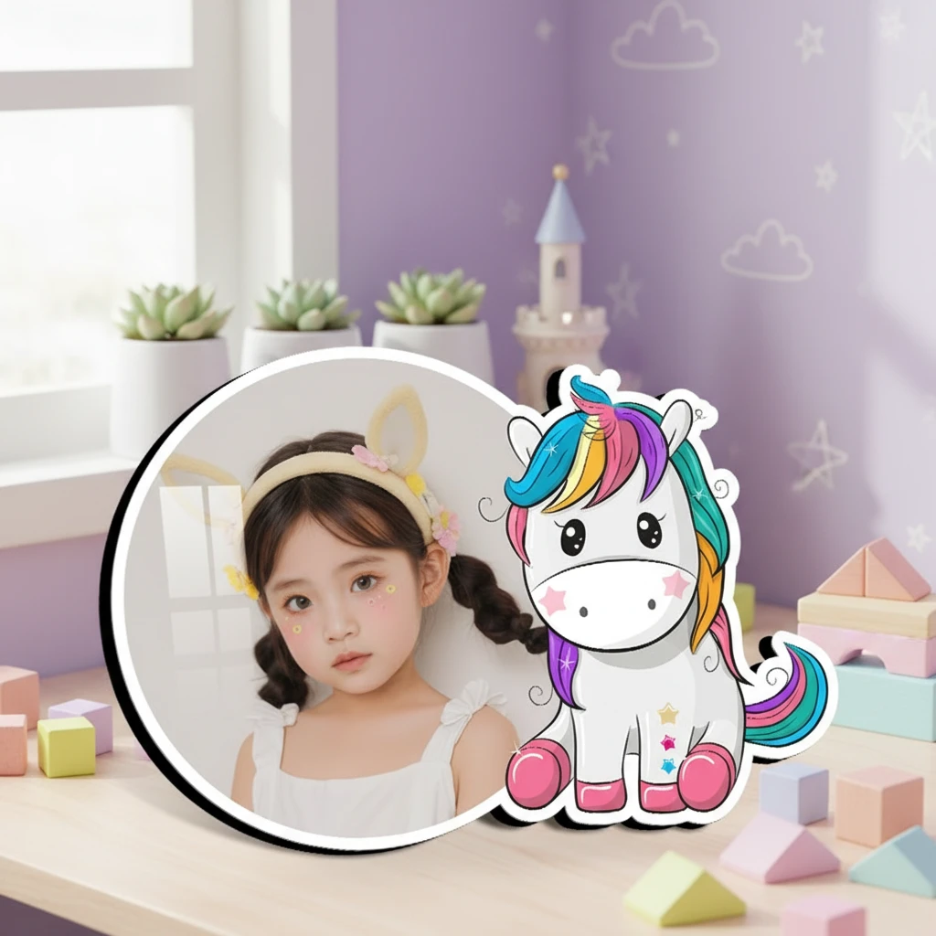 【十二生肖款】可爱设计感高级水晶高清相框宝宝照来图定制