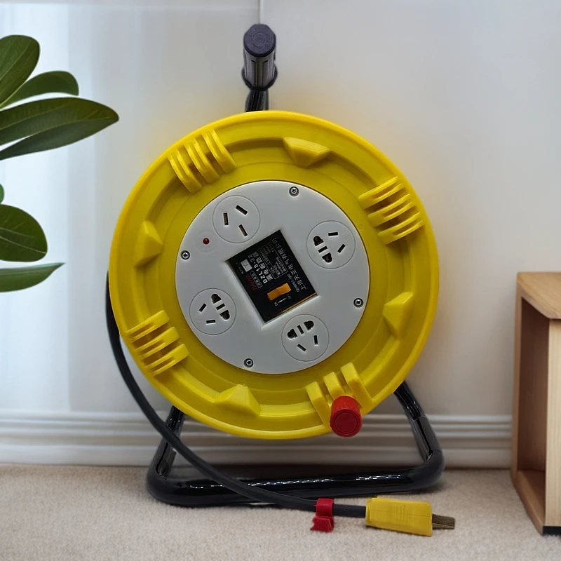 电线卷线盘家用3000瓦电缆盘防摔50米电线盘收线盘电缆卷线盘