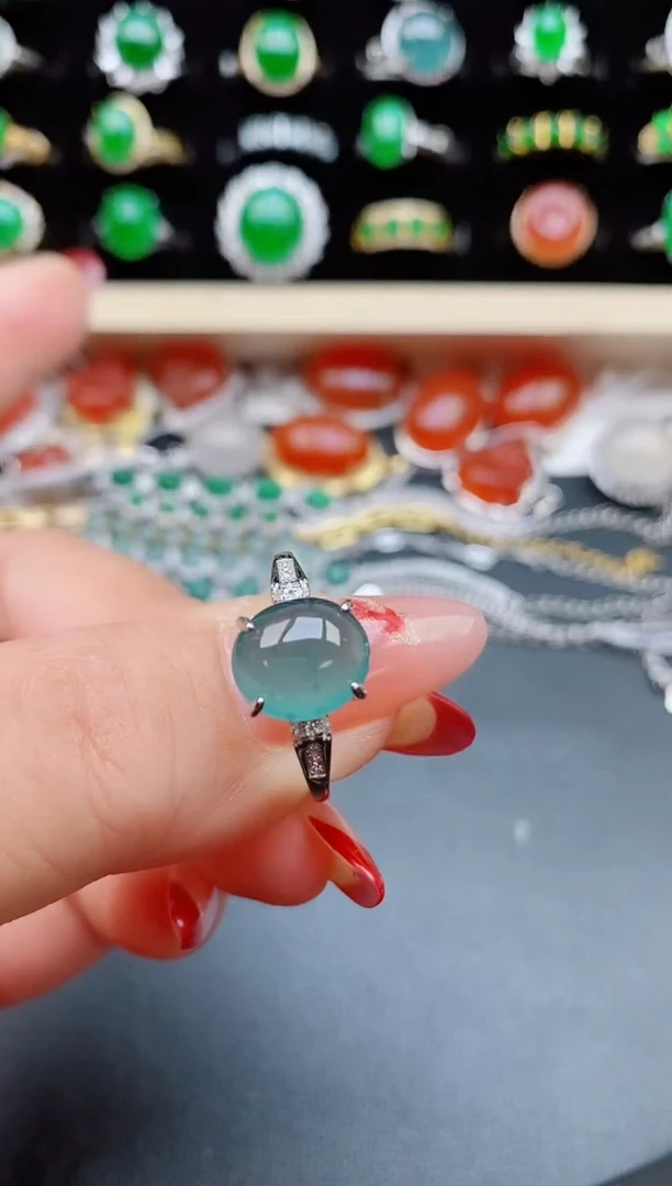 【闪购商品】翡翠戒指银S925镶嵌312321