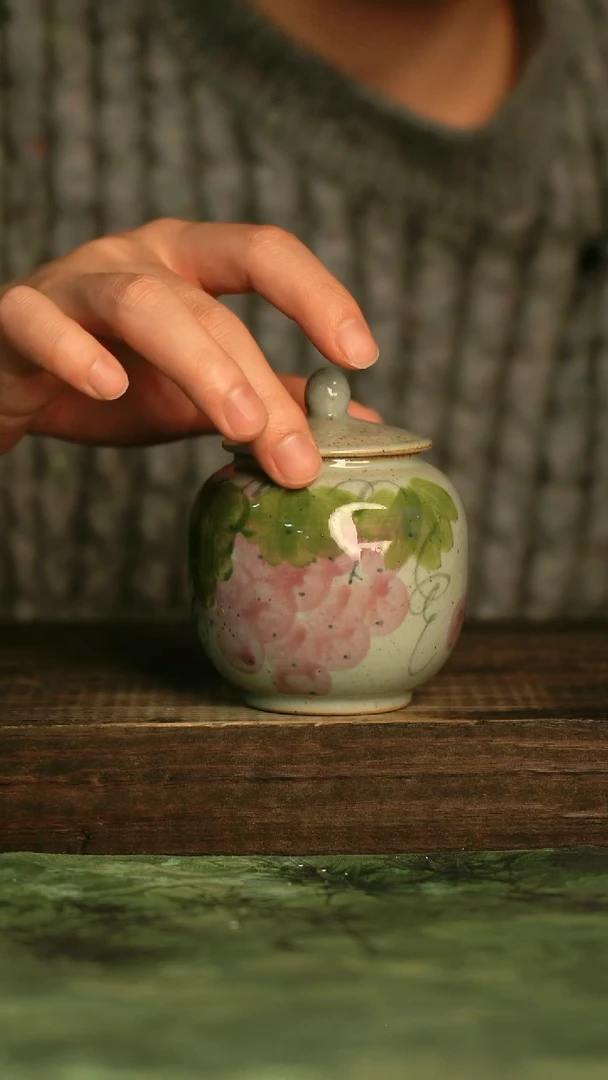 釉下彩手工手绘瓷器青诗集手工手绘瓷器