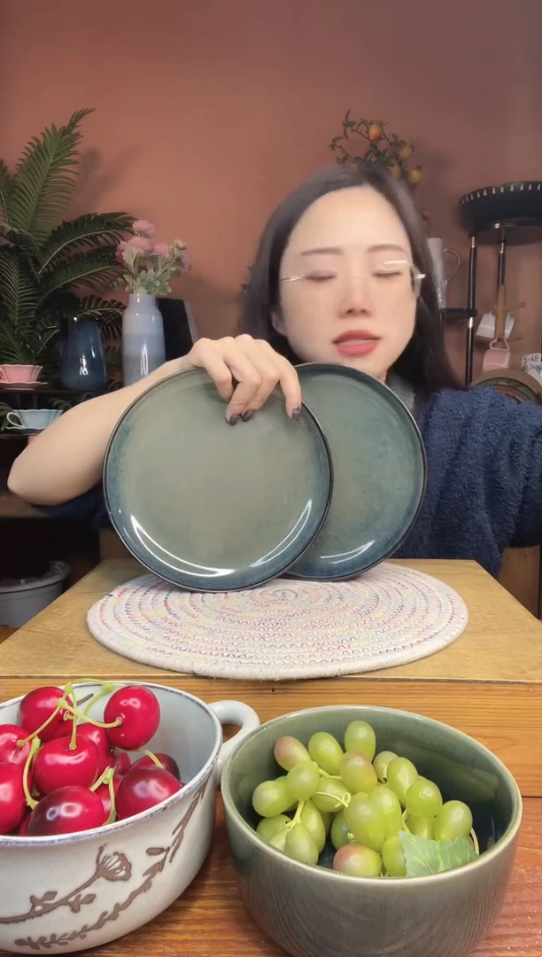 陶瓷7.8英寸浅盘 2件 微瑕疵