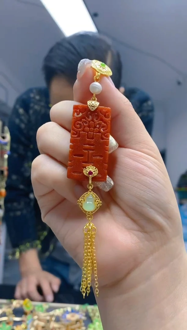 【闪购商品】翡翠耳饰合金159翡翠压襟