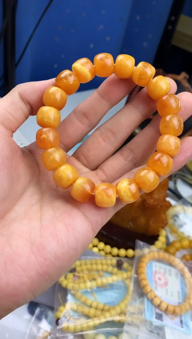 裸石蜜蜡未镶嵌手串卡13