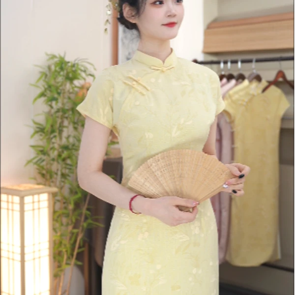 新中式显瘦改良旗袍小个子中长款气质显瘦复古日常夏季少女优雅