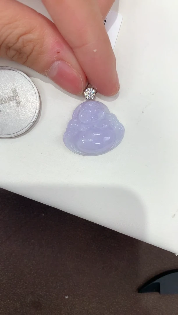 颈饰18K金镶嵌翡翠天然缅甸A货翡翠