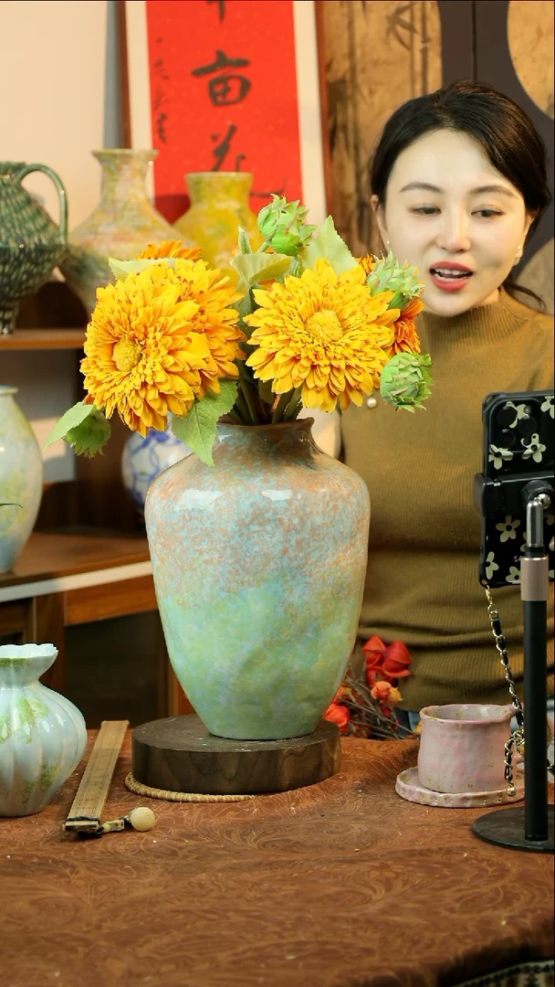 瓶设计师款粉黛系列花器