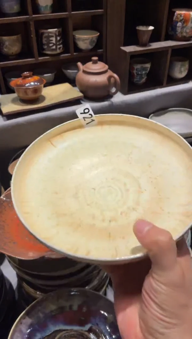 瓷片真**为921燕麦手工立口盘1个