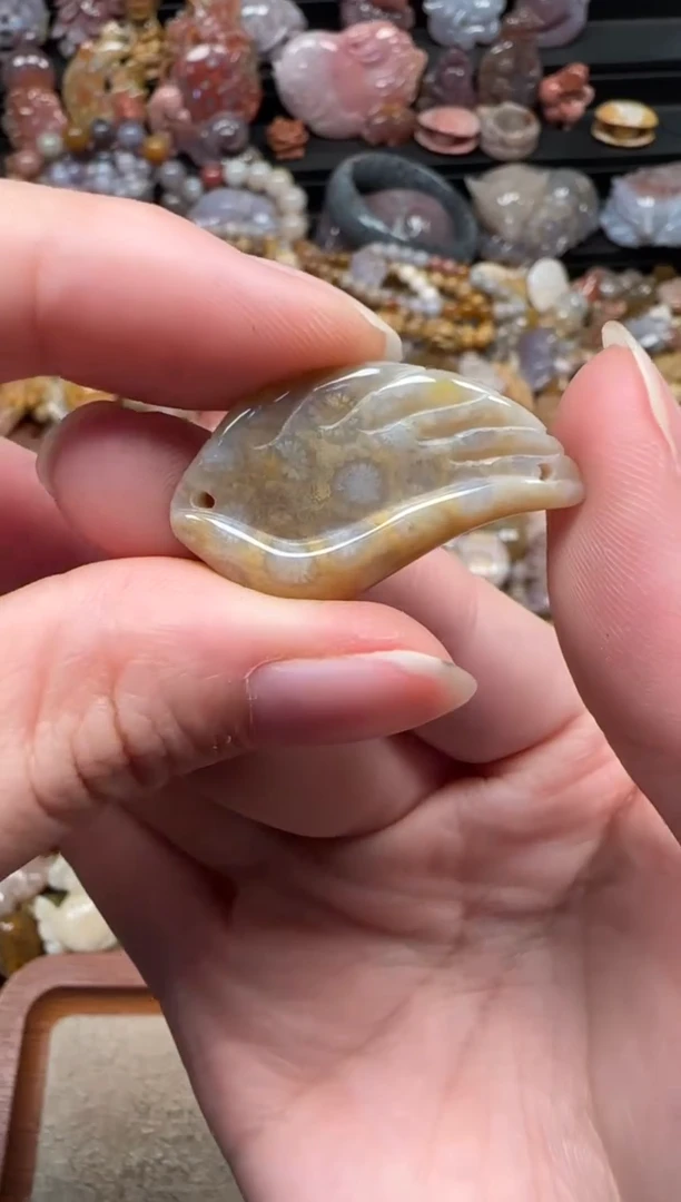 颈饰未镶嵌硅化珊瑚（珊瑚玉）047