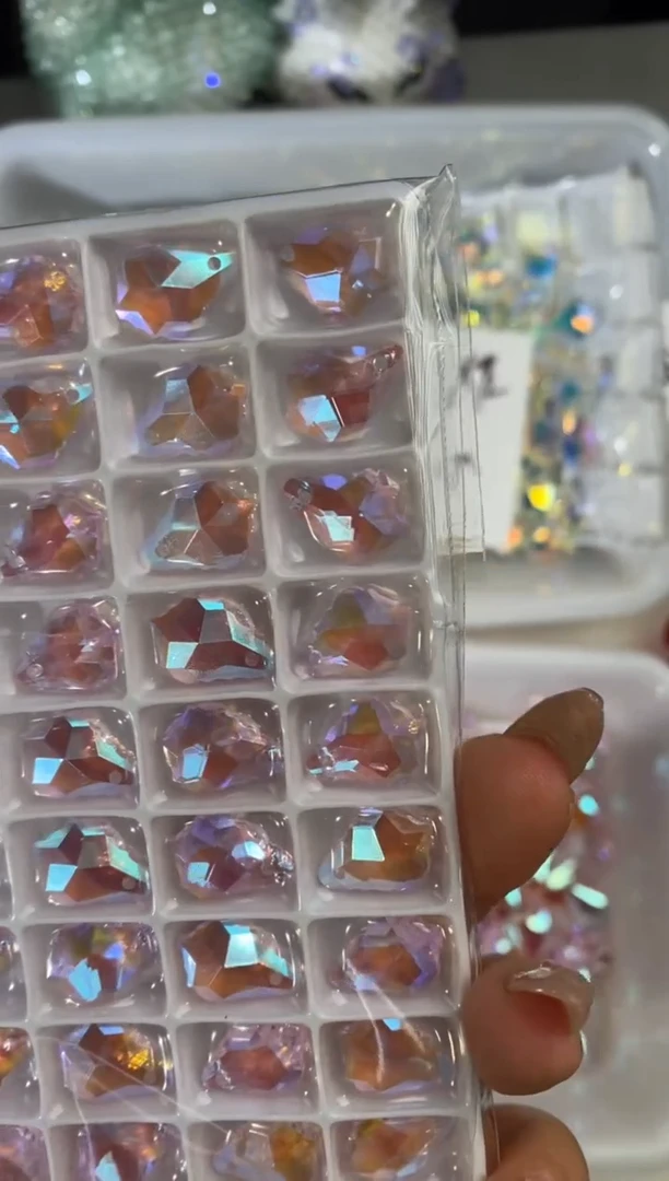 玻璃2575小枫叶36颗真粉色