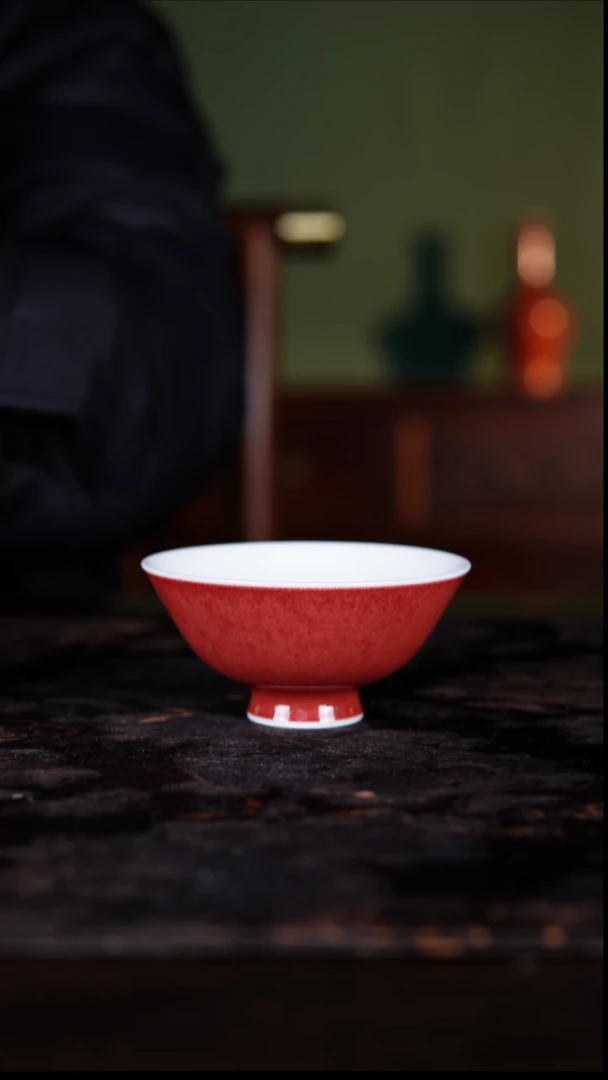 杯子白泥豇豆红陶瓷纯手工