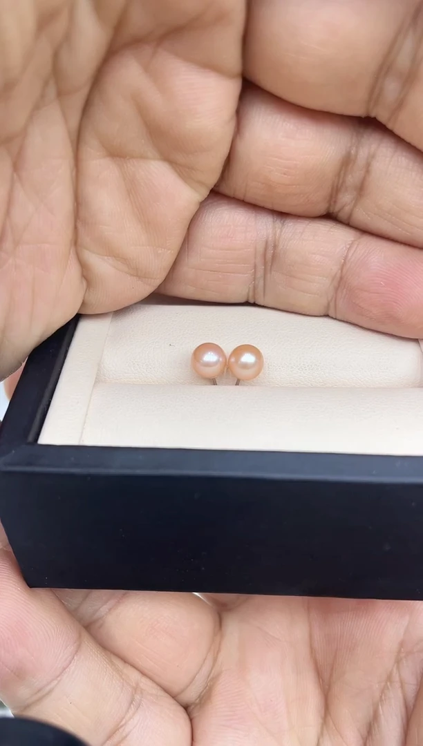 【闪购商品】淡水珍珠耳饰银S925镶嵌6-7淡水珍珠耳钉