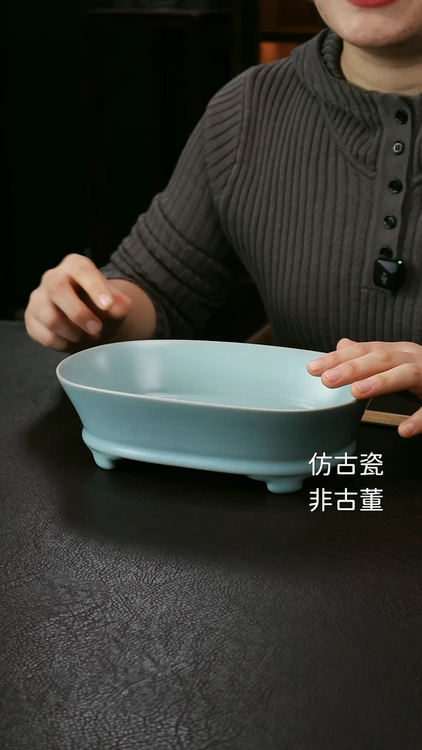 其他皮*虾汝官窑水仙盆25
