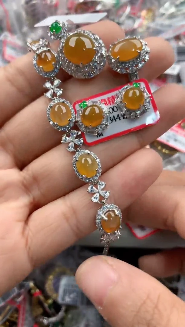 银S925镶嵌戒指翡翠111           6