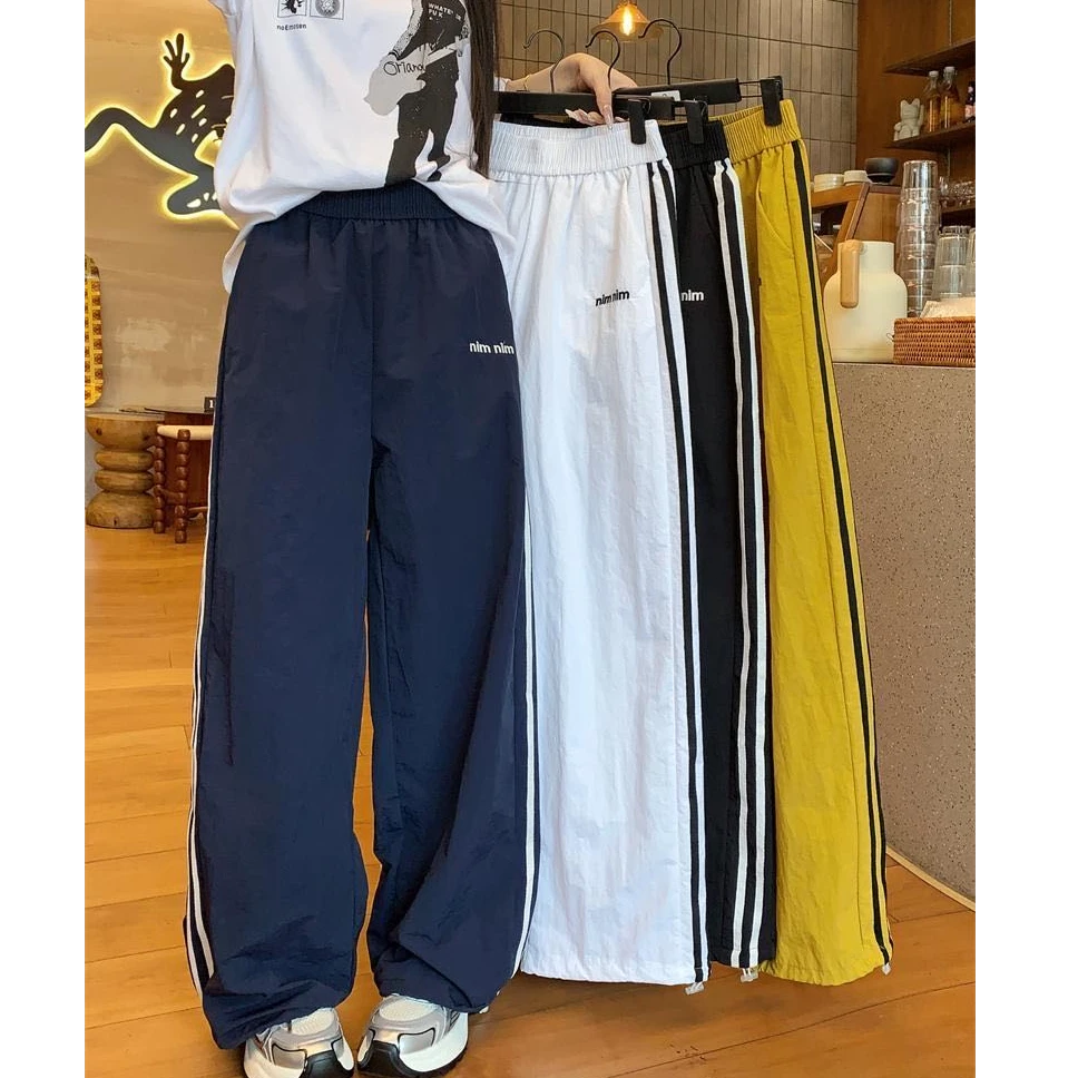 美式复古高腰阔腿工装裤宽松休闲夏季女士直筒裤 Y3134