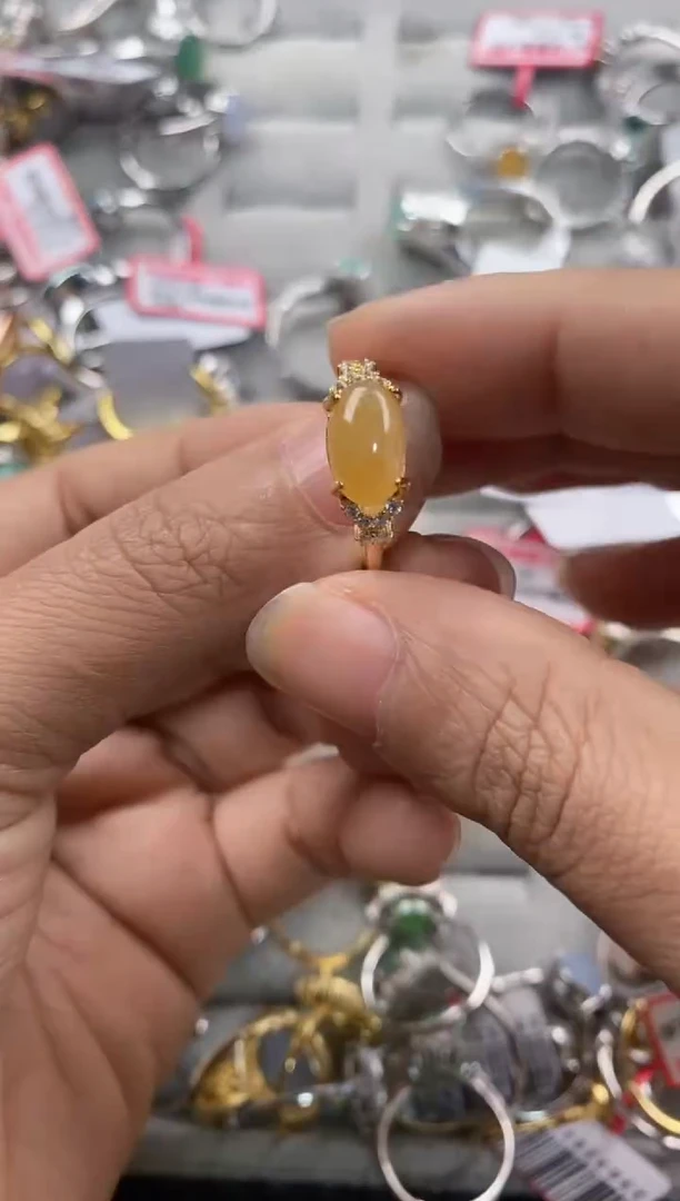 银S925镶嵌戒指翡翠333---2