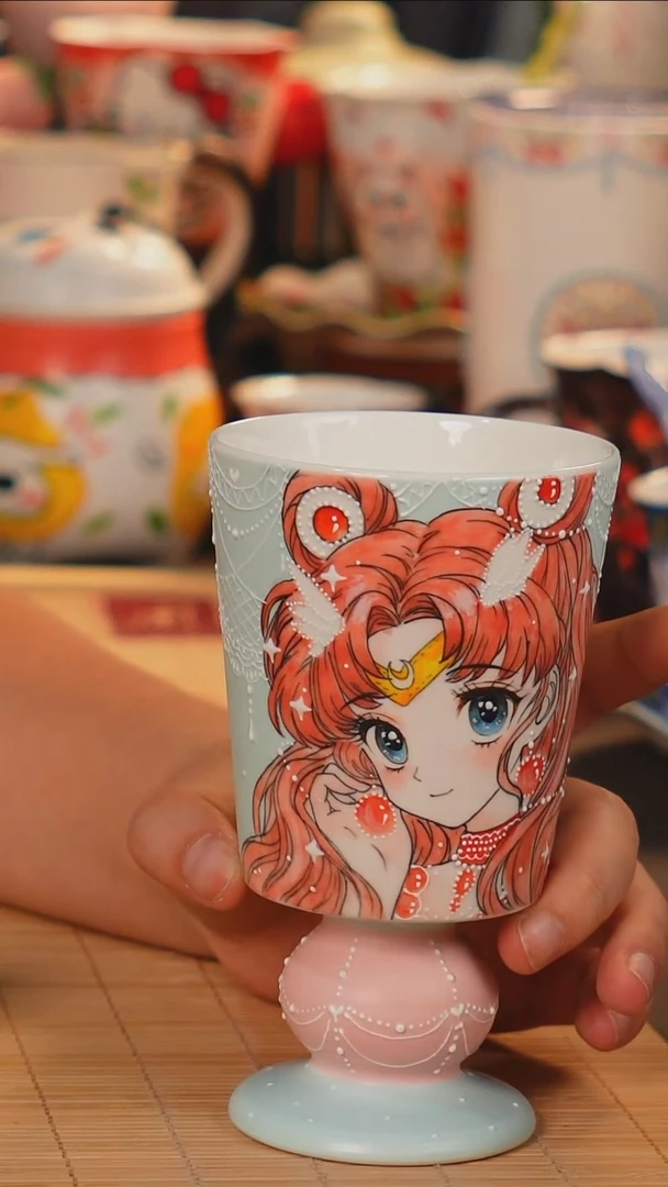 莓*恼景德镇手工手绘杯杯