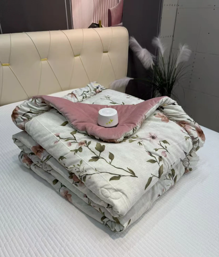 【花仙子】200*230cm高端婴肤绒棉麻被加厚保暖冬季被约2.8kg