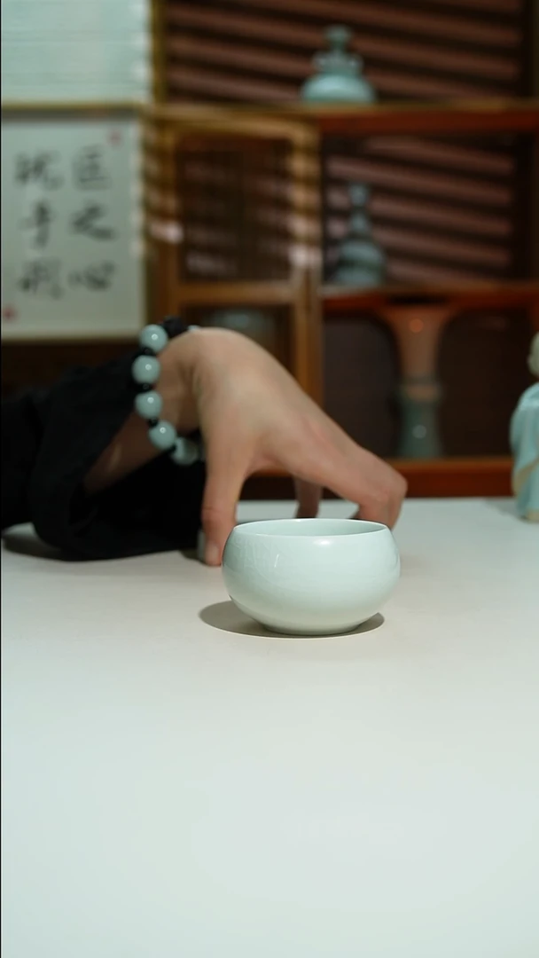 杯玉青圆融杯一级品珑匞