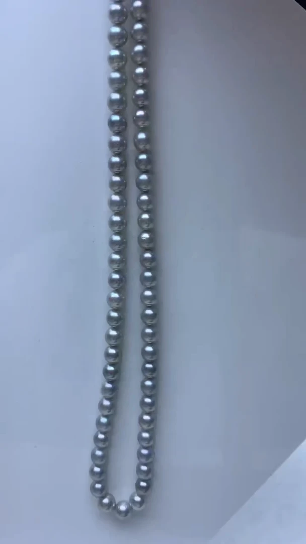 未镶嵌海水珍珠HG灰珠串链